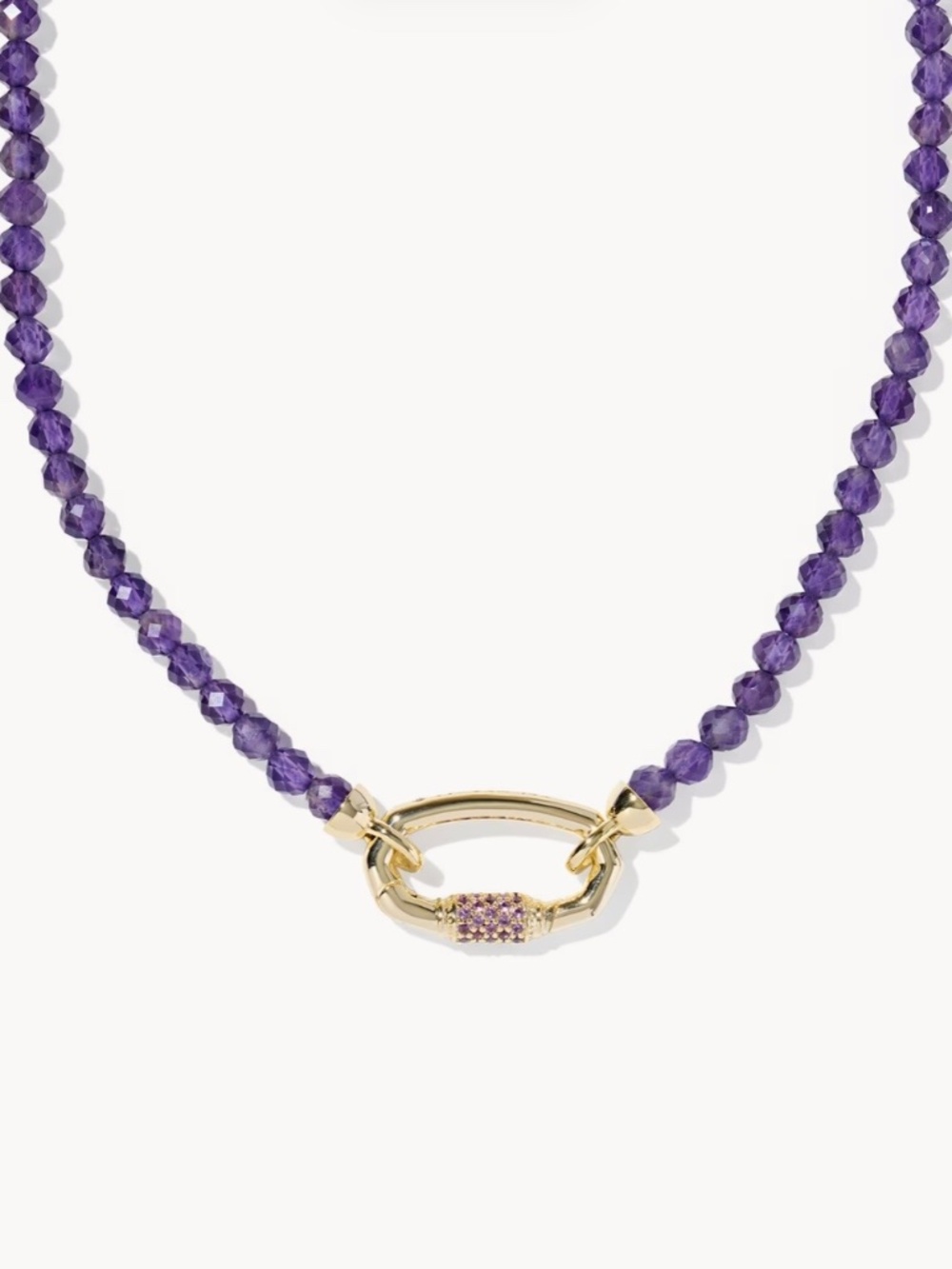 Kendra Scott Emery Gold Beaded Strand Necklace in Dark Purple Amethyst